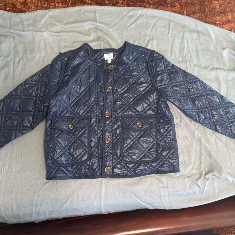 Time and Tru Women Navy Quilted Puffer Jacket